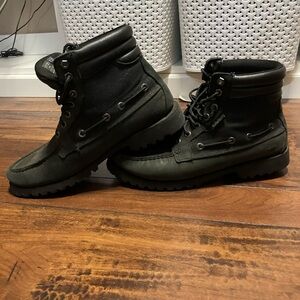 Men’s Timberland Moc-toe Boots, Black size 9.5